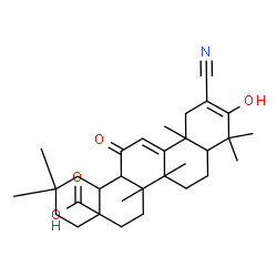 ChemSpider 2D Image | (13alpha,18alpha)-2-Cyano-3-hydroxy-12-oxooleana-2,9(11)-dien-28-oic acid | C31H43NO4