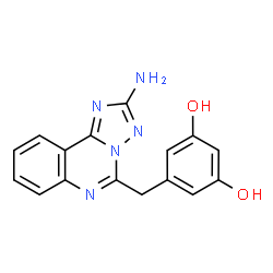 ChemSpider 2D Image | 5-(2-amino-[1,2,4]triazolo[1,5-c]quinazolin-5-ylmethyl)-benzene-1,3-diol | C16H13N5O2