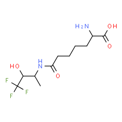 ChemSpider 2D Image | (2R)-2-Amino-7-oxo-7-{[(2R,3S)-4,4,4-trifluoro-3-hydroxy-2-butanyl]amino}heptanoic acid | C11H19F3N2O4