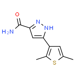 ChemSpider 2D Image | 5-(2,5-Dimethyl-3-thienyl)-1H-pyrazole-3-carboxamide | C10H11N3OS