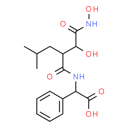 ChemSpider 2D Image | (2S)-({(2R)-2-[(1S)-1-Hydroxy-2-(hydroxyamino)-2-oxoethyl]-4-methylpentanoyl}amino)(phenyl)acetic acid | C16H22N2O6