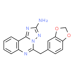ChemSpider 2D Image | 5-(1,3-Benzodioxol-5-ylmethyl)[1,2,4]triazolo[1,5-c]quinazolin-2-amine | C17H13N5O2