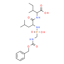 ChemSpider 2D Image | N-[(R)-({[(Benzyloxy)carbonyl]amino}methyl)(hydroxy)phosphoryl]-L-leucyl-L-isoleucine | C21H34N3O7P