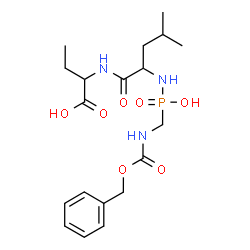 ChemSpider 2D Image | (2s)-2-({n-[(R)-({[(Benzyloxy)carbonyl]amino}methyl)(Hydroxy)phosphoryl]-L-Leucyl}amino)butanoic Acid | C19H30N3O7P
