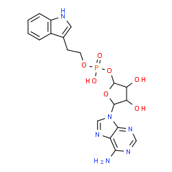 ChemSpider 2D Image | [(2s,3r,4r,5r)-5-(6-Aminopurin-9-Yl)-3,4-Bis(Oxidanyl)oxolan-2-Yl] 2-(1h-Indol-3-Yl)ethyl Hydrogen Phosphate | C19H21N6O7P