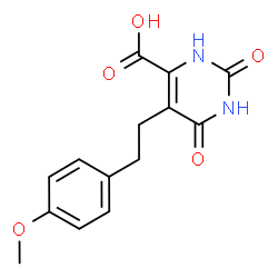 ChemSpider 2D Image | 5-[2-(4-Methoxyphenyl)ethyl]-2,6-dioxo-1,2,3,6-tetrahydro-4-pyrimidinecarboxylic acid | C14H14N2O5