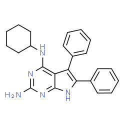 ChemSpider 2D Image | N4-Cyclohexyl-5,6-Diphenyl-7h-Pyrrolo[2,3-D]pyrimidine-2,4-Diamine | C24H25N5
