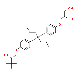 ChemSpider 2D Image | (2S)-3-[4-(4-{4-[(2R)-2-Hydroxy-3,3-dimethylbutoxy]phenyl}-4-heptanyl)phenoxy]-1,2-propanediol | C28H42O5