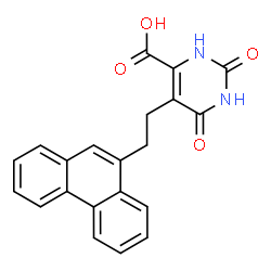 ChemSpider 2D Image | 2,6-Dioxo-5-[2-(9-phenanthryl)ethyl]-1,2,3,6-tetrahydro-4-pyrimidinecarboxylic acid | C21H16N2O4