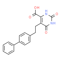 ChemSpider 2D Image | 5-[2-(4-Biphenylyl)ethyl]-2,6-dioxo-1,2,3,6-tetrahydro-4-pyrimidinecarboxylic acid | C19H16N2O4