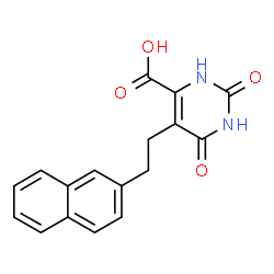 ChemSpider 2D Image | 5-[2-(2-Naphthyl)ethyl]-2,6-dioxo-1,2,3,6-tetrahydro-4-pyrimidinecarboxylic acid | C17H14N2O4