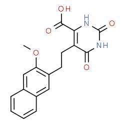 ChemSpider 2D Image | 5-[2-(3-Methoxy-2-naphthyl)ethyl]-2,6-dioxo-1,2,3,6-tetrahydro-4-pyrimidinecarboxylic acid | C18H16N2O5