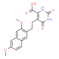 ChemSpider 2D Image | 5-[2-(3,6-Dimethoxy-2-naphthyl)ethyl]-2,6-dioxo-1,2,3,6-tetrahydro-4-pyrimidinecarboxylic acid | C19H18N2O6
