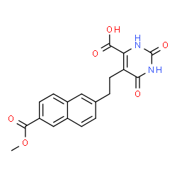 ChemSpider 2D Image | 5-{2-[6-(Methoxycarbonyl)-2-naphthyl]ethyl}-2,6-dioxo-1,2,3,6-tetrahydro-4-pyrimidinecarboxylic acid | C19H16N2O6