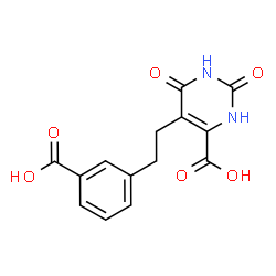 ChemSpider 2D Image | 5-[2-(3-Carboxyphenyl)ethyl]-2,6-dioxo-1,2,3,6-tetrahydro-4-pyrimidinecarboxylic acid | C14H12N2O6