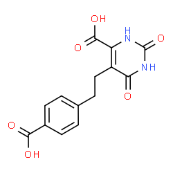 ChemSpider 2D Image | 5-[2-(4-Carboxyphenyl)ethyl]-2,6-dioxo-1,2,3,6-tetrahydro-4-pyrimidinecarboxylic acid | C14H12N2O6