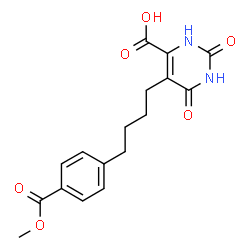 ChemSpider 2D Image | 5-{4-[4-(Methoxycarbonyl)phenyl]butyl}-2,6-dioxo-1,2,3,6-tetrahydro-4-pyrimidinecarboxylic acid | C17H18N2O6