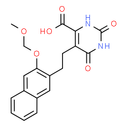ChemSpider 2D Image | 5-{2-[3-(Methoxymethoxy)-2-naphthyl]ethyl}-2,6-dioxo-1,2,3,6-tetrahydro-4-pyrimidinecarboxylic acid | C19H18N2O6