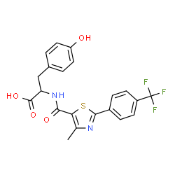 ChemSpider 2D Image | N-({4-Methyl-2-[4-(trifluoromethyl)phenyl]-1,3-thiazol-5-yl}carbonyl)-L-tyrosine | C21H17F3N2O4S