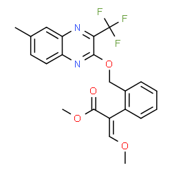 ChemSpider 2D Image | Methyl (2E)-3-methoxy-2-[2-({[6-methyl-3-(trifluoromethyl)-2-quinoxalinyl]oxy}methyl)phenyl]acrylate | C22H19F3N2O4