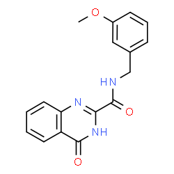 ChemSpider 2D Image | N-(3-Methoxybenzyl)-4-oxo-3,4-dihydro-2-quinazolinecarboxamide | C17H15N3O3