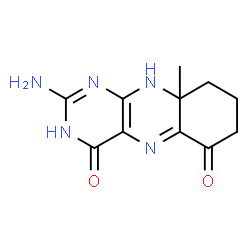 ChemSpider 2D Image | (9aS)-2-Amino-9a-methyl-8,9,9a,10-tetrahydrobenzo[g]pteridine-4,6(3H,7H)-dione | C11H13N5O2
