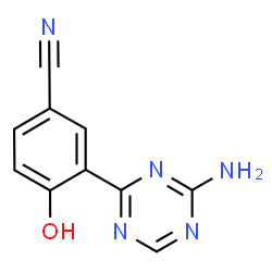ChemSpider 2D Image | 3-(4-Amino-1,3,5-triazin-2-yl)-4-hydroxybenzonitrile | C10H7N5O
