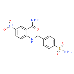 ChemSpider 2D Image | 5-Nitro-2-[(4-sulfamoylbenzyl)amino]benzamide | C14H14N4O5S