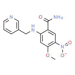ChemSpider 2D Image | 4-Methoxy-5-nitro-2-[(3-pyridinylmethyl)amino]benzamide | C14H14N4O4
