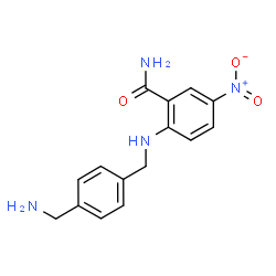 ChemSpider 2D Image | 2-{[4-(Aminomethyl)benzyl]amino}-5-nitrobenzamide | C15H16N4O3