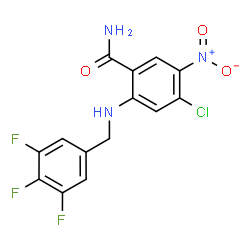 ChemSpider 2D Image | 4-Chloro-5-nitro-2-[(3,4,5-trifluorobenzyl)amino]benzamide | C14H9ClF3N3O3