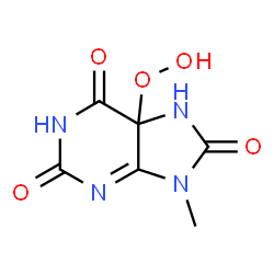 ChemSpider 2D Image | (5s)-5-(Dioxidanyl)-9-Methyl-7h-Purine-2,6,8-Trione | C6H6N4O5