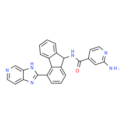 ChemSpider 2D Image | 2-Amino-N-[4-(3h-Imidazo[4,5-C]pyridin-2-Yl)--9h-Fluoren-9-Yl]-Isonicotinamide | C25H18N6O