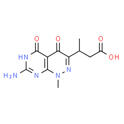 ChemSpider 2D Image | (3R)-3-(7-Amino-1-methyl-4,5-dioxo-1,4,5,6-tetrahydropyrimido[4,5-c]pyridazin-3-yl)butanoic acid | C11H13N5O4