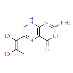 ChemSpider 2D Image | 2-Amino-6-[(1Z)-1,2-dihydroxy-1-propen-1-yl]-7,8-dihydro-4(3H)-pteridinone | C9H11N5O3
