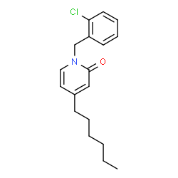 ChemSpider 2D Image | 1-(2-Chlorobenzyl)-4-hexyl-2(1H)-pyridinone | C18H22ClNO