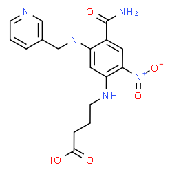 ChemSpider 2D Image | 4-({4-Carbamoyl-2-nitro-5-[(3-pyridinylmethyl)amino]phenyl}amino)butanoic acid | C17H19N5O5