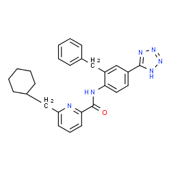 ChemSpider 2D Image | N-[2-Benzyl-4-(1H-tetrazol-5-yl)phenyl]-6-(cyclohexylmethyl)-2-pyridinecarboxamide | C27H28N6O