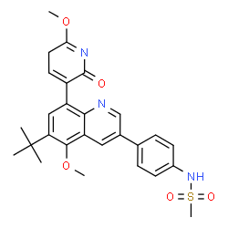 ChemSpider 2D Image | N-{4-[6-Tert-Butyl-5-Methoxy-8-(6-Methoxy-2-Oxo-2,5-Dihydropyridin-3-Yl)quinolin-3-Yl]phenyl}methanesulfonamide | C27H29N3O5S