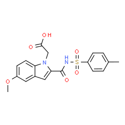 ChemSpider 2D Image | (5-Methoxy-2-{[(4-methylphenyl)sulfonyl]carbamoyl}-1H-indol-1-yl)acetic acid | C19H18N2O6S