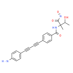 ChemSpider 2D Image | 4-[4-(4-Aminophenyl)-1,3-butadiyn-1-yl]-N-[(2S,3R)-3-hydroxy-2-methyl-1-nitroso-1-oxo-2-butanyl]benzamide | C22H19N3O4