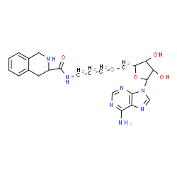 ChemSpider 2D Image | 5'-S-(3-{[(3R)-1,2,3,4-Tetrahydro-3-isoquinolinylcarbonyl]amino}propyl)-5'-thioadenosine | C23H29N7O4S