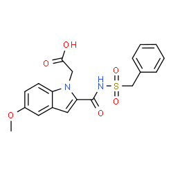 ChemSpider 2D Image | {2-[(Benzylsulfonyl)carbamoyl]-5-methoxy-1H-indol-1-yl}acetic acid | C19H18N2O6S