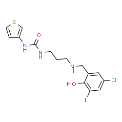 ChemSpider 2D Image | 1-{3-[(5-Chloro-2-hydroxy-3-iodobenzyl)amino]propyl}-3-(3-thienyl)urea | C15H17ClIN3O2S