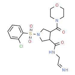 ChemSpider 2D Image | (3S,4S)-1-[(2-Chlorophenyl)sulfonyl]-N-(2-iminoethyl)-4-(4-morpholinylcarbonyl)-3-pyrrolidinecarboxamide | C18H23ClN4O5S