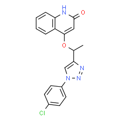 ChemSpider 2D Image | 4-{(1R)-1-[1-(4-Chlorophenyl)-1H-1,2,3-triazol-4-yl]ethoxy}-2(1H)-quinolinone | C19H15ClN4O2