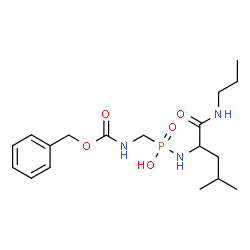ChemSpider 2D Image | N~2~-[(R)-({[(Benzyloxy)carbonyl]amino}methyl)(hydroxy)phosphoryl]-N-propyl-L-leucinamide | C18H30N3O5P
