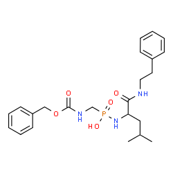 ChemSpider 2D Image | N~2~-[(S)-({[(Benzyloxy)carbonyl]amino}methyl)(hydroxy)phosphoryl]-N-(2-phenylethyl)-L-leucinamide | C23H32N3O5P