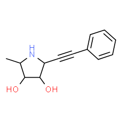 ChemSpider 2D Image | (2S,3R,4S,5S)-2-Methyl-5-(phenylethynyl)-3,4-pyrrolidinediol | C13H15NO2