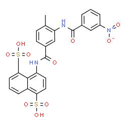 ChemSpider 2D Image | 4-({4-Methyl-3-[(3-nitrobenzoyl)amino]benzoyl}amino)-1,5-naphthalenedisulfonic acid | C25H19N3O10S2